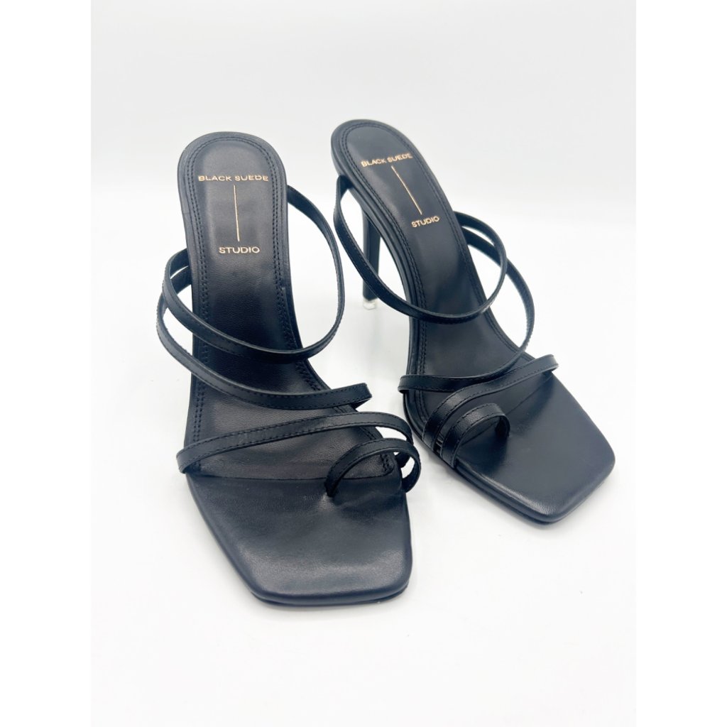 Revolve Black Suede Studio Strappy Heels 37 New!!!!